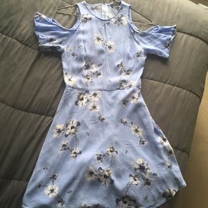 Dynamite floral cold shoulder key hole dress